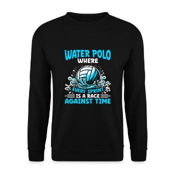 Water-polo où chaque sprint est une course contre Ti - Sweat-shirt Unisexe - noir - Devant - Alina (178cm) & Michal (187cm)