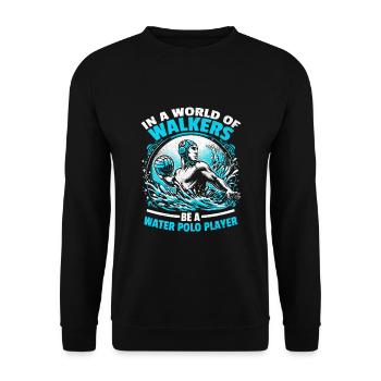Dans un monde de promeneurs, soyez un joueur de water-polo Aquat - Sweat-shirt Unisexe - noir - Devant - Alina (178cm) & Michal (187cm)