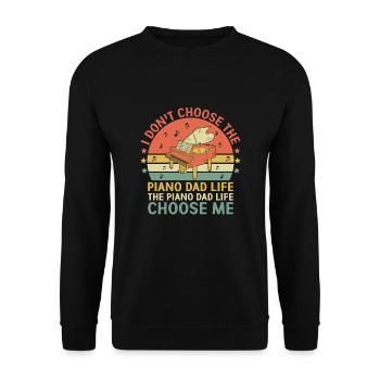 Das Klavier Papa Leben Wähle mich Pianist Keyboarder P - Unisex Pullover - Schwarz - Vorne - Alina (178cm) & Michal (187cm)