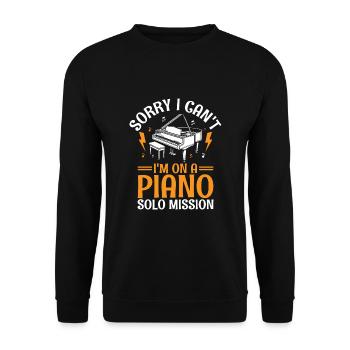 Sorry I Can't I'm On A Piano Solo Mission Pianist - Unisex Pullover - Schwarz - Vorne - Alina (178cm) & Michal (187cm)