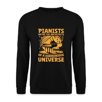 Pianistes : nous sommes les architectes d’une université harmonieuse - Sweat-shirt Unisexe - noir - Devant - Alina (178cm) & Michal (187cm)