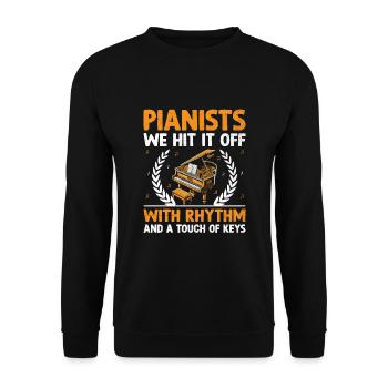 Pianists We Hit It Off With Rhythm And A Toch Of K - Unisex Sweatshirt - black - Front - Alina (178cm) & Michal (187cm)
