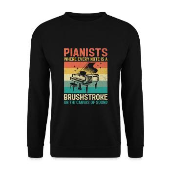 Pianisten, bei denen jede Note ein Pinselstrich auf dem - Unisex Pullover - Schwarz - Vorne - Alina (178cm) & Michal (187cm)