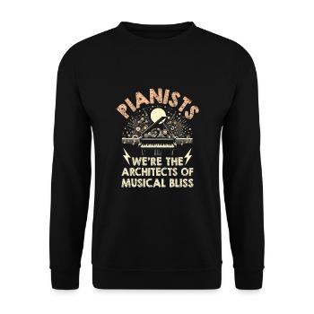 Pianists We're The Architects Of Musical Bliss Pia - Unisex Sweatshirt - black - Front - Alina (178cm) & Michal (187cm)