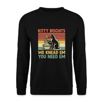 Kätzchenkekse Wir Kneten Em Du Brauchst Em Backen Backen - Unisex Pullover - Schwarz - Vorne - Alina (178cm) & Michal (187cm)
