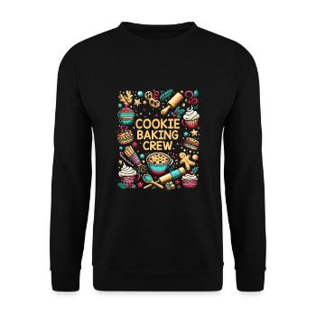 Cookie Baking Crew Pastry Baker Bake Bakers - Unisex Sweatshirt - black - Front - Alina (178cm) & Michal (187cm)