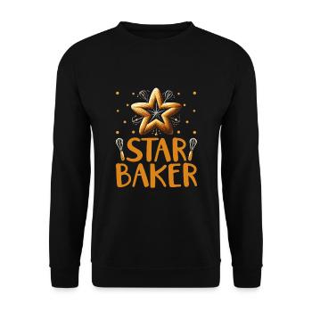 Star Baker Backen Gebäck Brot Backen Kuchen Bäcker - Unisex Pullover - Schwarz - Vorne - Alina (178cm) & Michal (187cm)