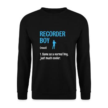 Recorder Boy Wie Ein Normaler Junge, Nur viel Cooler - Unisex Pullover - Schwarz - Vorne - Alina (178cm) & Michal (187cm)