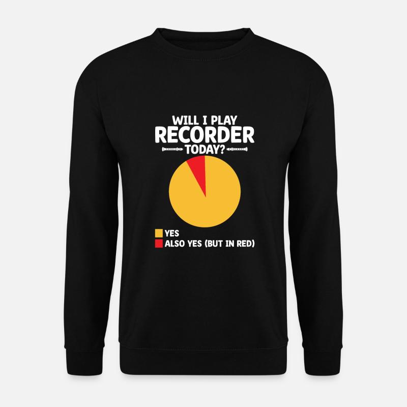 Werde ich heute Blockflöte spielen Instrumentenmusiker - Unisex Pullover - Schwarz
