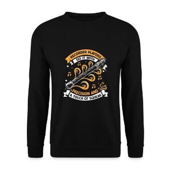 Recorder Players Do It With Precision And A Touch - Unisex Sweatshirt - black - Front - Alina (178cm) & Michal (187cm)