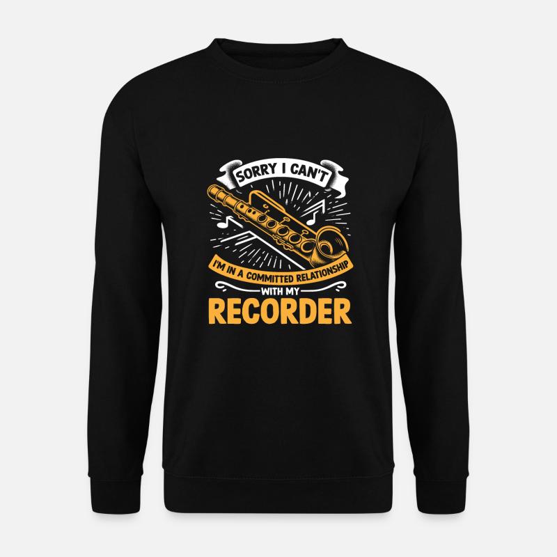 Ich bin in einer festen Beziehung mit meinem Recorder M - Unisex Pullover - Schwarz
