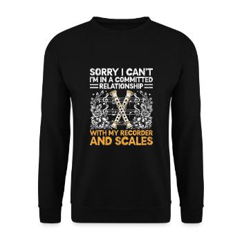 Je suis dans une relation engagée avec mon enregistreur A - Sweat-shirt Unisexe - noir - Devant - Alina (178cm) & Michal (187cm)