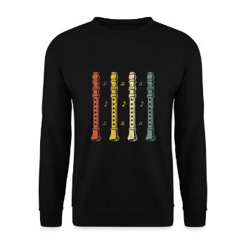 Enregistreur rétro Joueur d’instrument de musique Musicien - Sweat-shirt Unisexe - noir - Devant - Alina (178cm) & Michal (187cm)