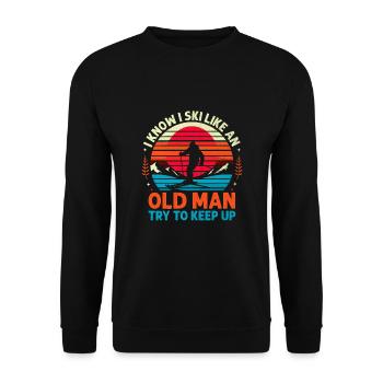 Je sais que je skie comme un vieil homme et j’essaie de continuer à skier - Sweat-shirt Unisexe - noir - Devant - Alina (178cm) & Michal (187cm)