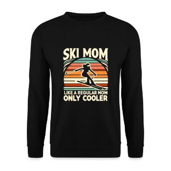 Ski-Mama Wie Eine Normale Mutter, Nur viel Cooleres Skifahren - Unisex Pullover - Schwarz - Vorne - Alina (178cm) & Michal (187cm)