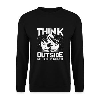 Pensez à l’extérieur Aucune boîte requise Skieur Ski Hiver - Sweat-shirt Unisexe - noir - Devant - Alina (178cm) & Michal (187cm)