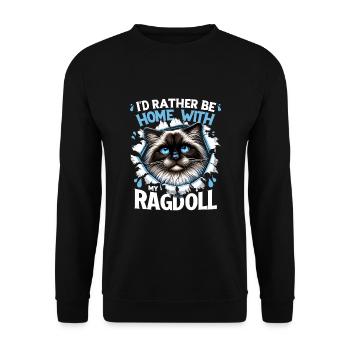Je préfère être à la maison avec mon propriétaire Ragdoll Ragdolls - Sweat-shirt Unisexe - noir - Devant - Alina (178cm) & Michal (187cm)