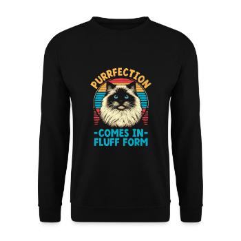 Purrfection Kommt In Pluff Form Ragdoll Ragdolls C - Unisex Pullover - Schwarz - Vorne - Alina (178cm) & Michal (187cm)