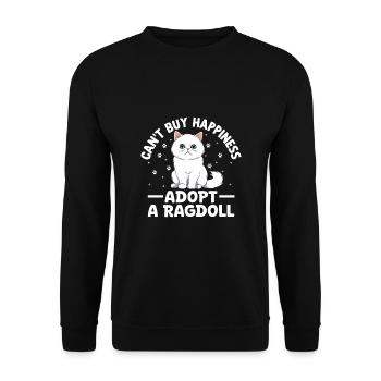 Kann Glück nicht kaufen Adoptiere eine Ragdoll Ragdolls Katze L - Unisex Pullover - Schwarz - Vorne - Alina (178cm) & Michal (187cm)