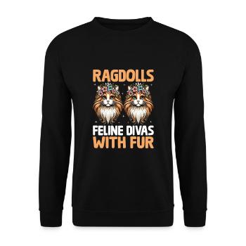 Ragdolls Divas félins avec fourrure Ragdolls Cat Lover - Sweat-shirt Unisexe - noir - Devant - Alina (178cm) & Michal (187cm)