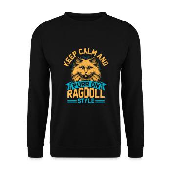 Keep Calm And Purr On Ragdoll Style Ragdolls Cat L - Unisex Sweatshirt - black - Front - Alina (178cm) & Michal (187cm)