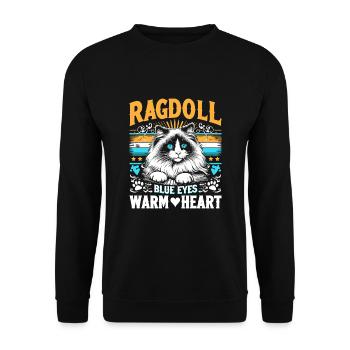 Ragdoll Blue Eyes Warm Heart Ragdolls Cat Lover - Unisex Sweatshirt - black - Front - Alina (178cm) & Michal (187cm)