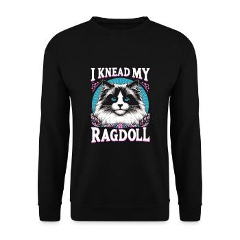 Ich knete meine Ragdoll Ragdolls Katzenliebhaber - Unisex Pullover - Schwarz - Vorne - Alina (178cm) & Michal (187cm)