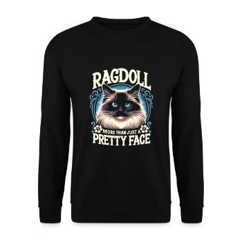 Ragdoll Mehr als nur eine hübsche Ragdolls-Katze - Unisex Pullover - Schwarz - Vorne - Alina (178cm) & Michal (187cm)