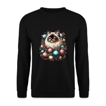 Ragdoll Christmas Ball Cat Lover Ragdolls Cats - Unisex Sweatshirt - black - Front - Alina (178cm) & Michal (187cm)
