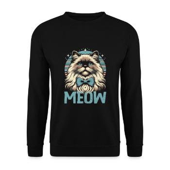 Meow Ragdoll Cat Lover Ragdolls Cats - Unisex Sweatshirt - black - Front - Alina (178cm) & Michal (187cm)
