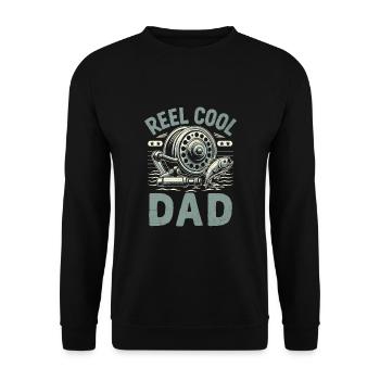 Moulinet Cool Papa Pêche à l’achigan Pêcheur Père Pêcheur - Sweat-shirt Unisexe - noir - Devant - Alina (178cm) & Michal (187cm)