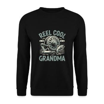 Moulinet Cool Grandma Bass Pêche Pêcheur Pêcheur An - Sweat-shirt Unisexe - noir - Devant - Alina (178cm) & Michal (187cm)