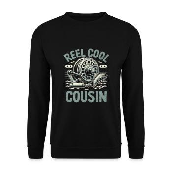 Rolle Cool Cousin Barsch Angeln Angler Fischer Ang - Unisex Pullover - Schwarz - Vorne - Alina (178cm) & Michal (187cm)
