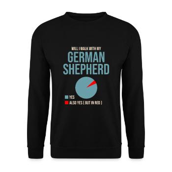 Will I Walk With My German Shepherd Dog Lover GSD - Unisex Sweatshirt - black - Front - Alina (178cm) & Michal (187cm)