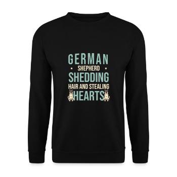 German Shepherd Shedding Hair And Stealing Hearts - Unisex Sweatshirt - black - Front - Alina (178cm) & Michal (187cm)
