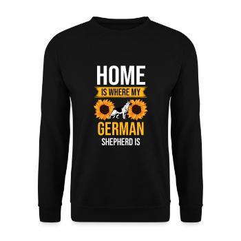 Home Is Where My German Shepherd Is Dog Lover GSD - Unisex Sweatshirt - black - Front - Alina (178cm) & Michal (187cm)