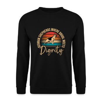German Shepherds Where Drool Meets Dignity Shepher - Unisex Sweatshirt - black - Front - Alina (178cm) & Michal (187cm)
