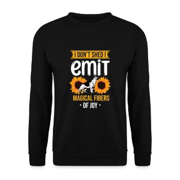 Je ne perds pas, j’émets des fibres magiques de joie Allemands S - Sweat-shirt Unisexe - noir - Devant - Alina (178cm) & Michal (187cm)