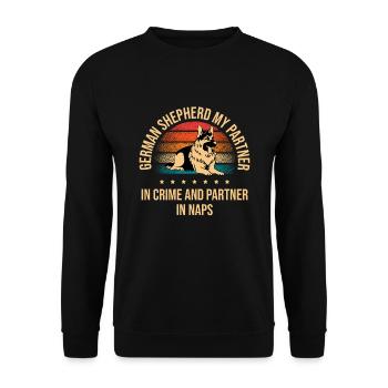 German Shepherd My Partner In Crime And Partner In - Unisex Sweatshirt - black - Front - Alina (178cm) & Michal (187cm)