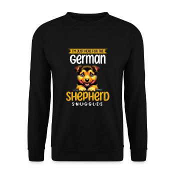 I'm Just Here For The German Shepherd Snuggles GSD - Unisex Sweatshirt - black - Front - Alina (178cm) & Michal (187cm)