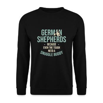 German Shepherds Because Even The Tough Need A Snu - Unisex Sweatshirt - black - Front - Alina (178cm) & Michal (187cm)