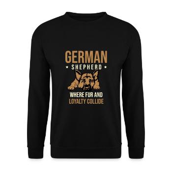 German Shepherd Where Fur And Loyalty Collide Dog - Unisex Sweatshirt - black - Front - Alina (178cm) & Michal (187cm)