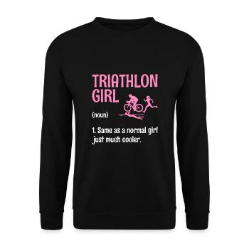 Triathlon Fille Définition Nager Vélo Courir Triathlète - Sweat-shirt Unisexe - noir - Devant - Alina (178cm) & Michal (187cm)