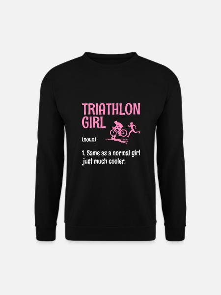 Triathlon Mädchen Definition Schwimmen Rad Laufen Triathletin - Unisex Pullover - Schwarz
