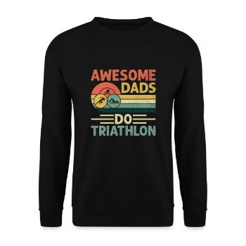 Super papas font du triathlon natation vélo course triathlète - Sweat-shirt Unisexe - noir - Devant - Alina (178cm) & Michal (187cm)