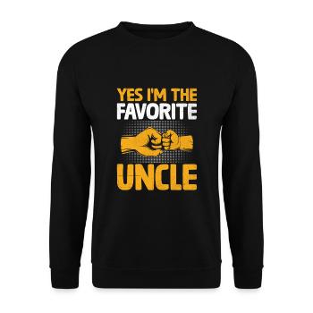 Ja, ich bin der Lieblingsonkel Familie Onkel Nichte Nep - Unisex Pullover - Schwarz - Vorne - Alina (178cm) & Michal (187cm)