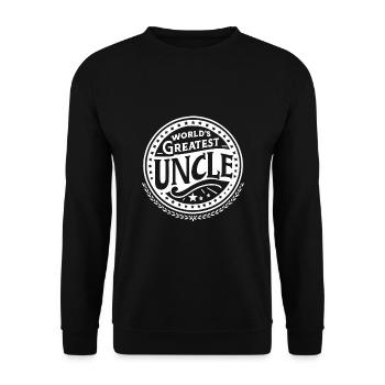 Die größten Onkel der Welt Familie Onkel - Unisex Pullover - Schwarz - Vorne - Alina (178cm) & Michal (187cm)