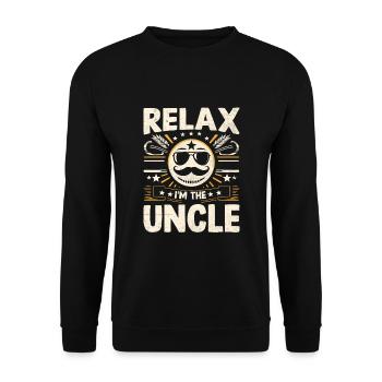 Entspannen Sie sich, ich bin Der Onkel Familie Onkel Nichte Neffe - Unisex Pullover - Schwarz - Vorne - Alina (178cm) & Michal (187cm)