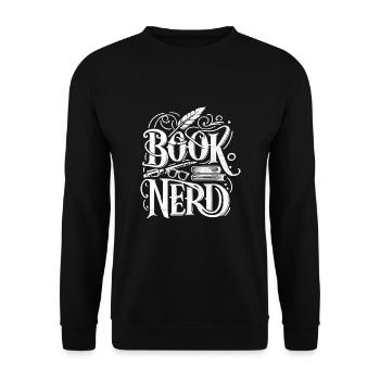 Livre Nerd Livres Lecture Rat de Bibliothèque Bibliophile - Sweat-shirt Unisexe - noir - Devant - Alina (178cm) & Michal (187cm)