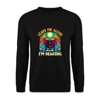 Lass mich in Ruhe, ich lese das Buch Bookworm - Unisex Pullover - Schwarz - Vorne - Alina (178cm) & Michal (187cm)